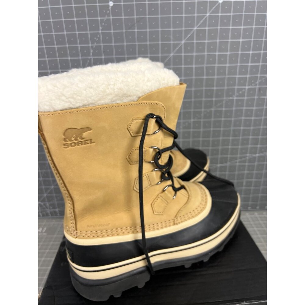 SOREL Caribou Women's Cold Weather Boots Buff Sz. 10  Leather NEW Waterproof - Picture 3 of 10